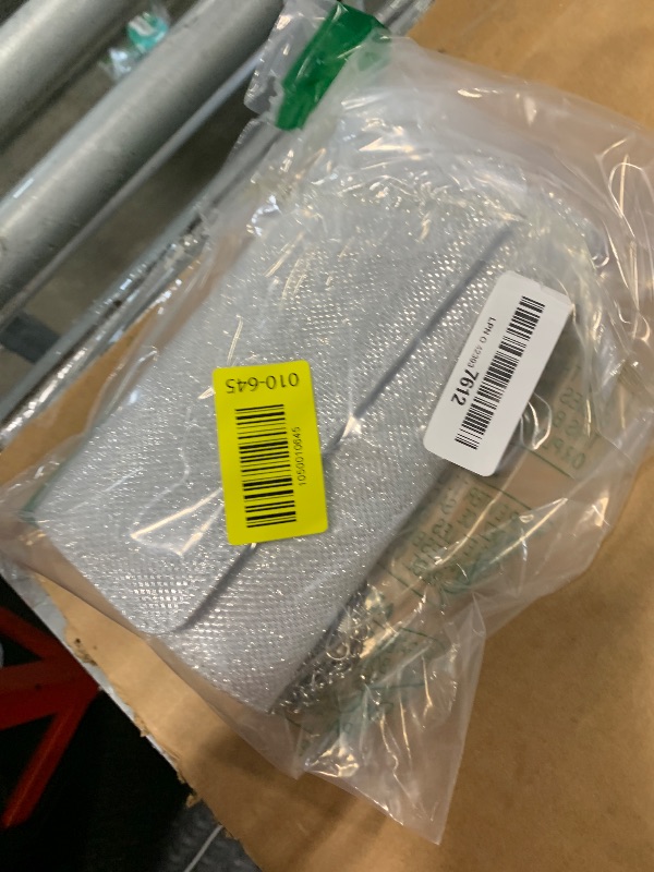 Photo 1 of **CLUTCH ONLY** Subiceto 4Pcs Silver Clutch Purse Jewelry Set for Women Evening Rhinestone Purse Crystal Necklace Earrings Bracelets Set Silver Accessories for Women Bride Wedding Jewelry Elegant