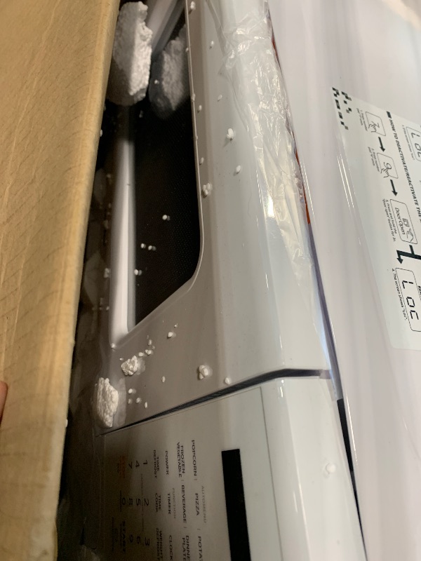 Photo 1 of *Major Damaged*
COMFEE CMO-C20M1WH Retro Microwave with 11 power levels, Fast Multi-stage Cooking, Turntable Reset Function Kitchen Timer, Speedy Cooking? Weight/Time Defrost, Memory function, Children Lock, 700W