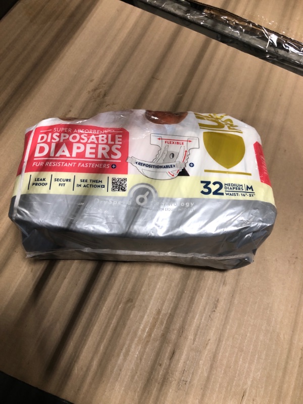 Photo 1 of *** only half pack*** Paw Inspired 32ct Disposable Dog Diapers | Female Dog Diapers Ultra Protection | Diapers for Dogs in Heat, Excitable Urination, or Incontinence (Medium)