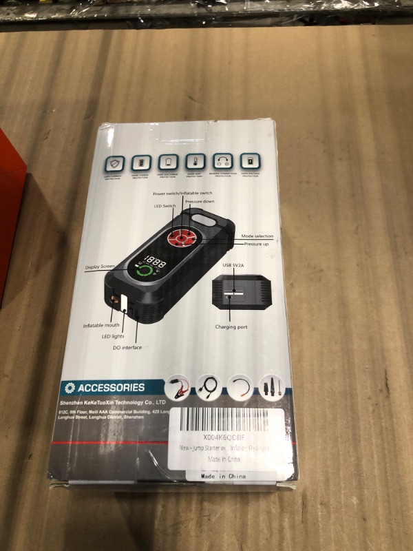 Photo 1 of *** all cables missing*** Jump Starter with Air Compressor, 4000A Car Battery Jump Starter (10.0 Gas/10.0L Diesel), 150 PSI 12V Car Battery Jump Box with Tire Inflator, Jumper Cables, LED Light, LED Display