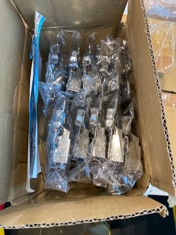 Photo 1 of ***MISSING PIECES*** 24 Pack 1/2 inch Overlay Soft Close Cabinet Door Hinges for Kitchen Cabinet Hinges Hidden Hinge Stainless Steel Concealed Kitchen Cabinet Hinge Self Closing Screw Holes Distance of Cup is 45 mm