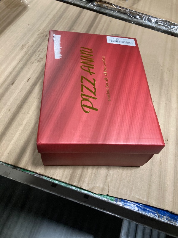 Photo 1 of ***Broken Buckle on One of the Shoes***PIZZ ANNU Women's Open Toe Ankle Strap Low Block Chunky Heels Sandals Party Dress Pumps Shoes Strappy Buckle Sandals with 2.6" Tall Thick Heel Design, White 7.5