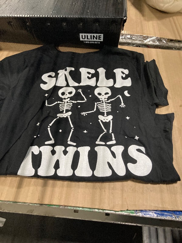 Photo 1 of ***similar item*** see pic*** Cute Twin Day Halloween Twinning Girls Boys Outfit Funny Dancing Skeletons Twins Halloween Matching Skeletwins T-Shirt