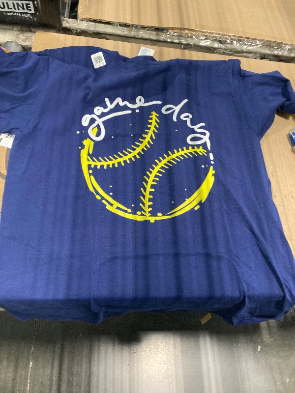 Photo 1 of ***similar item***see pic***ALLTB Baseball Shirt Women Baseball Mom Shirts Funny Game Day Baseball Graphic Tee Tops Casual Ball Short Sleeve Tee Top Blue L
