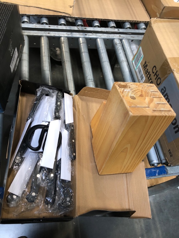 Photo 1 of ** wood block**
Cutluxe 15-Piece Knife Set – High Carbon German Steel Blades, Full Tang Design & Ergonomic Pakkawood Handles in Walnut Wood Block – Artisan Series