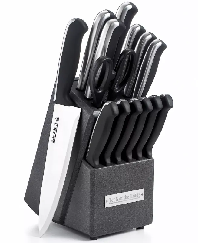 Photo 1 of ** wood block**
Cutluxe 15-Piece Knife Set – High Carbon German Steel Blades, Full Tang Design & Ergonomic Pakkawood Handles in Walnut Wood Block – Artisan Series