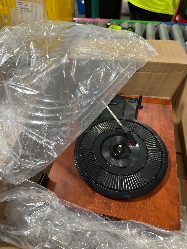 Photo 1 of **MISSING POWER CORDS** Vinyl Record Player Bluetooth Vintage 3-Speed Portable Turntables with Built-in Speakers, Belt-Driven LP Player Support USB Input AUX-in RCA Line Out