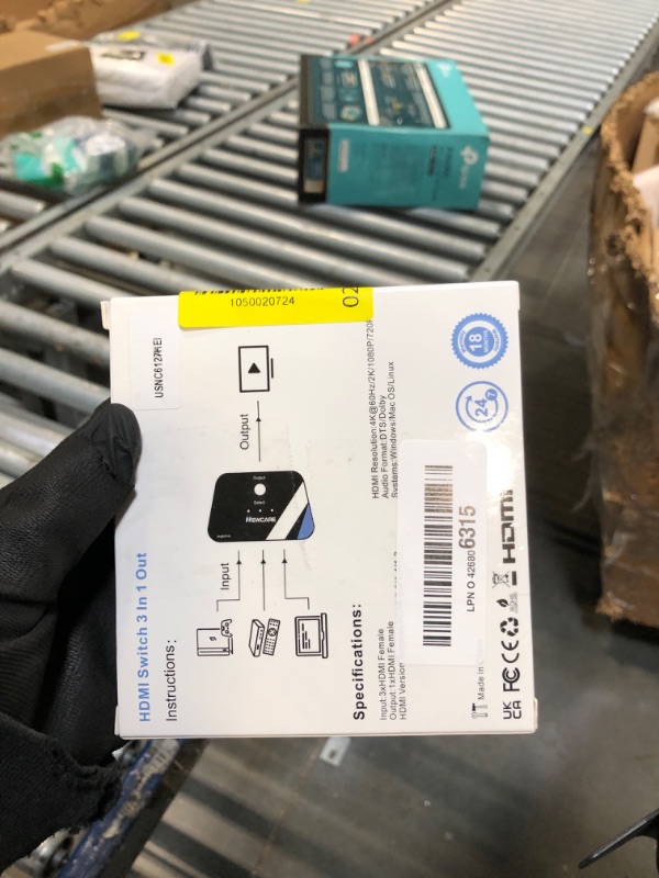 Photo 1 of [Upgrade] HDMI Switch 3 in 1 Out, 4K@60Hz HDMI 2.0 Switch Splitter with 2.6FT Long HDMI Cable, 3-Port HDMI Switcher Selector, Supports 4K 30Hz 3D 1080P HDCP2.2 for PS5 Xbox DVD Player Fire Stick PC