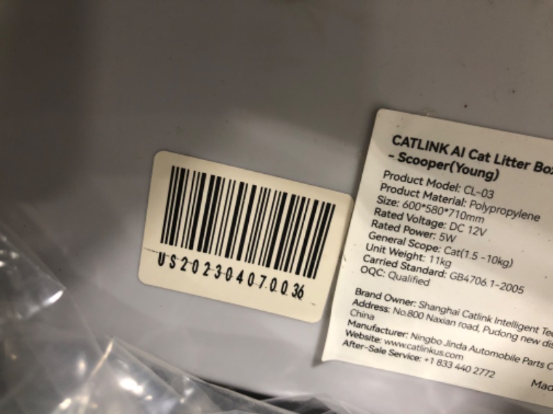 Photo 1 of ** DIRTY **
CATLINK Self-Cleaning Litter Box for Multiple Cats – Large Capacity, Double Odor Control, Supports Pets 3.5–22 lbs (Young Version)