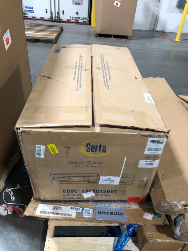 Photo 1 of ** FACTORY SEALED **  SOLD AS IS, NO REFUND/RETURN**
Serta Triton 78" Sofa, Transitional Modern, Dreamcoil Comfort, Metal Legs, Vegan Leather, Navy Blue