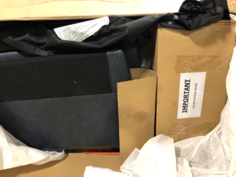 Photo 1 of ** FACTORY SEALED **  SOLD AS IS, NO REFUND/RETURN**
Serta Triton 78" Sofa, Transitional Modern, Dreamcoil Comfort, Metal Legs, Vegan Leather, Navy Blue