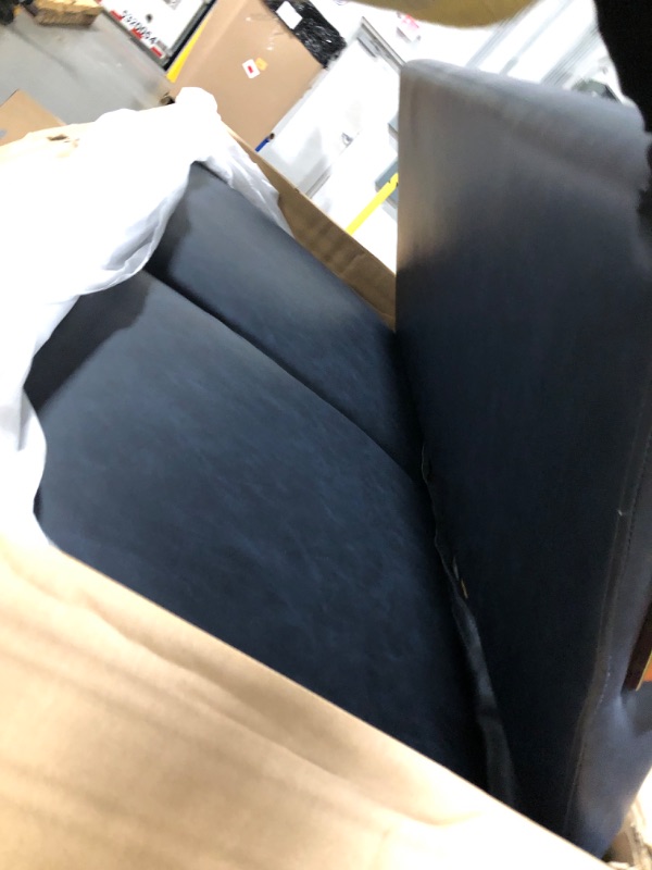 Photo 1 of ** FACTORY SEALED **  SOLD AS IS, NO REFUND/RETURN**
Serta Triton 78" Sofa, Transitional Modern, Dreamcoil Comfort, Metal Legs, Vegan Leather, Navy Blue