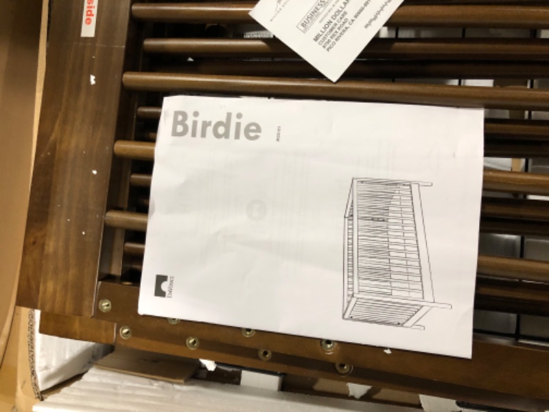 Photo 1 of ** MISSING HARDWARE**
DaVinci Birdie 3-in-1 Convertible Baby Crib with Wooden Toddler Bed & Daybed Conversion - Easy to Assemble & GREENGUARD Gold Certified - 4 Adjustable Mattress Heights - Walnut