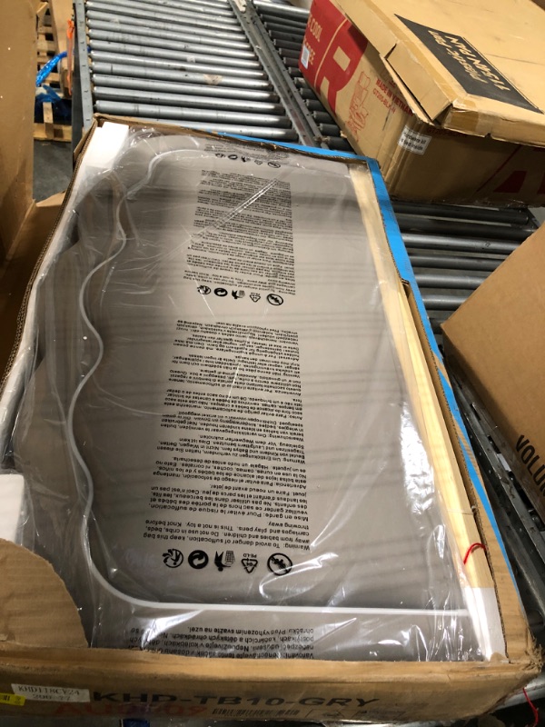 Photo 1 of ** FACTORY SEALED ** SOLD AS IS, NO REFUND/RETURN**
VECELO Upholstered Twin Size Bed Frame with Headboard Adjustable, LED Lights, USB-A & Type-C, Velvet Platform Bed Noise Free, Mattress Foundation with Wooden Slats, No Box Spring Needed, Grey