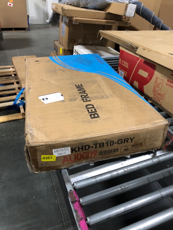 Photo 1 of ** FACTORY SEALED ** SOLD AS IS, NO REFUND/RETURN**
VECELO Upholstered Twin Size Bed Frame with Headboard Adjustable, LED Lights, USB-A & Type-C, Velvet Platform Bed Noise Free, Mattress Foundation with Wooden Slats, No Box Spring Needed, Grey