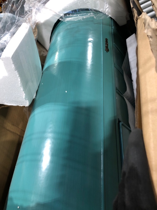 Photo 1 of ** FACTORY SEALED ** SOLD AS IS, NO REFUND/RETURN**
Hives and Honey Daley Oval Jewelry Armoire, Stylish Standing Organizer with Mirror, 7 Drawers, 20 Necklace Hooks, Anti-Tarnish Lining, Divided Storage, Turquoise