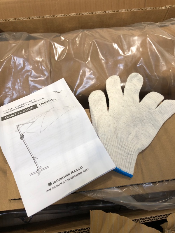 Photo 1 of ** FACTORY SEALED **  SOLD AS IS, NO REFUND/RETURN**
GarveeLife Large Cantilever Patio Umbrella, 10 ft X 10 ft Heavy Duty Aluminum Cantilever Offset Outdoor Umbrella with 360-Degree Rotation for Backyard, Deck, Pool, Tan