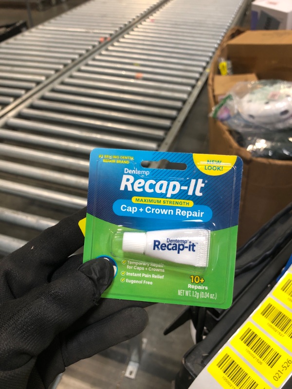 Photo 1 of ** FACTORY SEALED **Dentemp Recap-It Cap and Crown Repair Dental Kit - Fast Acting Formula Dental Cement for Loose Caps (Pack of 1) - Temporary Cement for Crown and Bridge