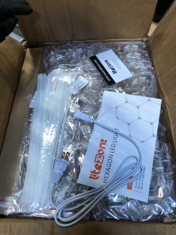 Photo 1 of ** FACTORY SEALED **Litezone Hexagon Garage Lights: 329W 47Pack 11 Grids Hexagon LED Lights - Easy Install 6500K Super Bright Honeycomb Lights Ceiling for Garage, Warehouse, Car Detailing Shop, Exhibition Hall, Gym