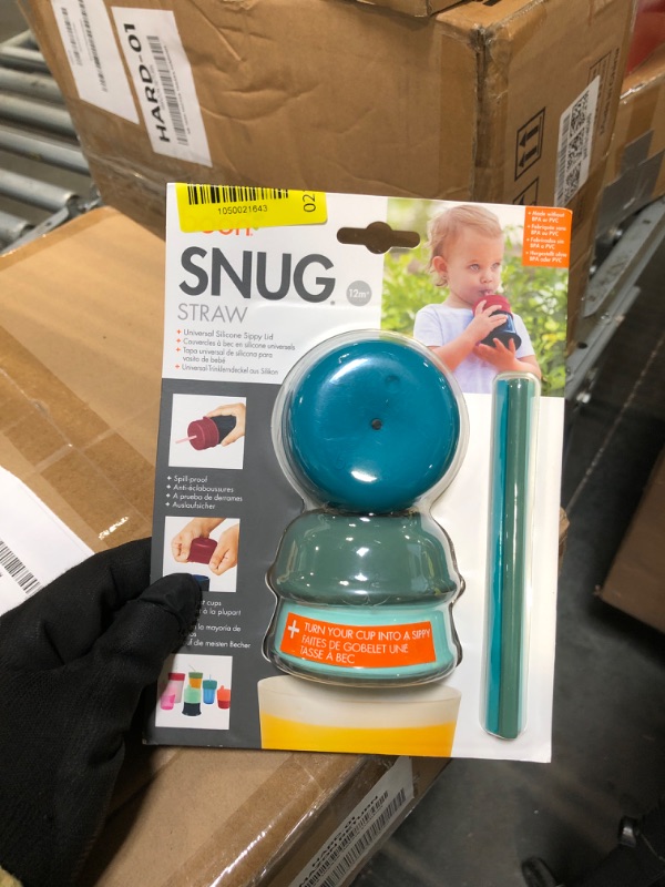 Photo 1 of ** FACTORY SEALED **Boon Snug Silicone Sippy Cup Lids and Straws - Includes 3 Lids and 3 Straws - Convert Any Kids Cups or Toddler Cups into Straw Sippy Cups - Toddler Feeding Supplies and Travel Essentials - Green