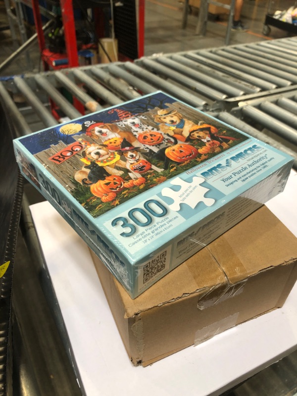 Photo 1 of ** FACTORY SEALED **
Bits and Pieces Jigsaw Puzzle for Adults – Halloween Tricksters by William Vanderdasson – Fall Night Holiday Puzzle with Dogs, Cats, Pumpkins, Moon – 18" x 24" (300 Piece Puzzle)