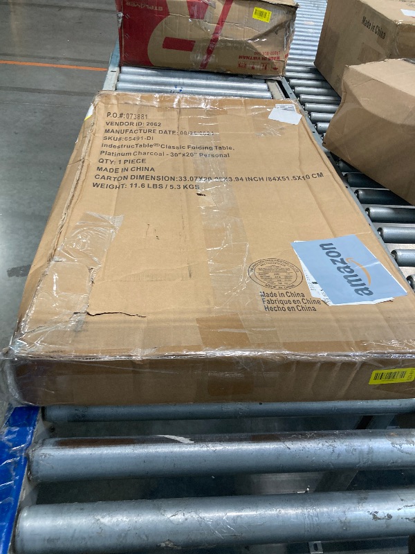 Photo 1 of ***MISSING PIECE*** ***READ CLERK NOTES*** Iceberg Small Camping Personal Folding Table, Heavy Duty Utility Table, Adjustable Height, Charcoal, 19.5” L x 30” W x 28" H