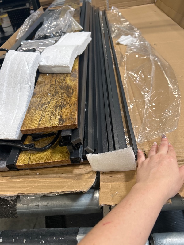 Photo 1 of ****MISSING FEW SCREWS****
Liians Queen Bed Frame with Headboard, Metal Platform Bed with Smart LED Lights and USB Charging Station, Easy Assembly, No Box Spring Needed