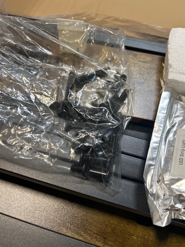 Photo 1 of ****MISSING FEW SCREWS****
Liians Queen Bed Frame with Headboard, Metal Platform Bed with Smart LED Lights and USB Charging Station, Easy Assembly, No Box Spring Needed