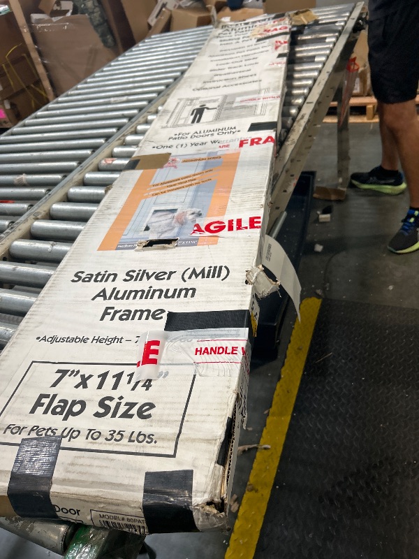 Photo 1 of ****USED LIKE NEW*
Ideal Pet Products Aluminum Pet Patio Door, Adjustable Height 77-5/8" to 80-3/8", 7" x 11-1/4" Flap Size, Mill/Silver