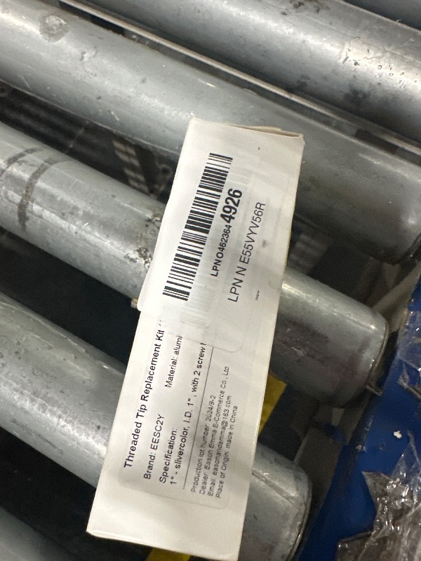 Photo 1 of (2-Pack) 1" Threaded Tips Replacement for Extension Poles Repairing, Push Broom Handle Threaded End