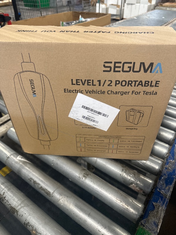 Photo 1 of **UNTESTED**
SEGUMA Level 1/2 Tesla Charger, 12A/16A, 25ft Extension Cable, Dual Voltage 240V NEMA 6-20 Plug & 120V NEMA 5-15 Adapter, NACS Connector, Portable Home Electric Car EV Charger for Tesla Models Y/X/3/SLPNO444645833