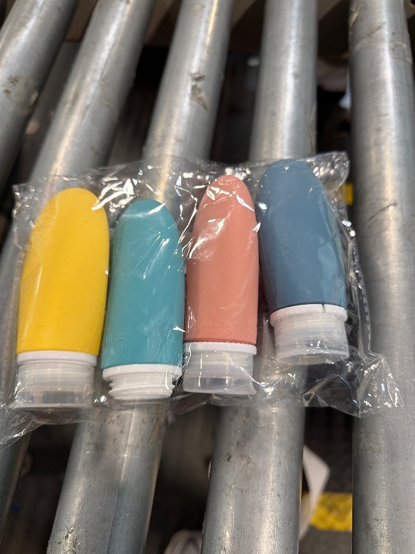 Photo 1 of ***MISSING ONE LID**** TSA Approved Toiletry Kit Travel Bottles Set, 4 Pack, 3.4 fl oz,