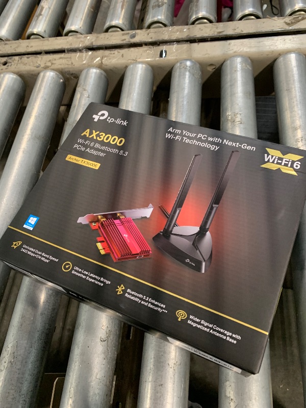 Photo 1 of * Missing Parts*TP-Link WiFi 6 AX3000 PCIe WiFi Card (Archer TX3000E), Up to 2400Mbps, Bluetooth 5.3, 802.11AX Dual Band Wireless Adapter with MU-MIMO, OFDMA, Ultra-Low Latency, Supports Windows 11, 10 (64bit)