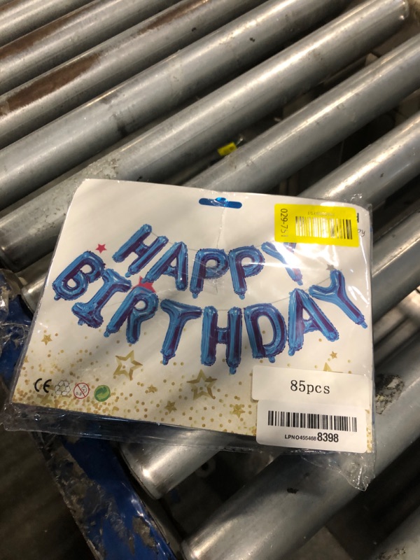Photo 1 of [85 PCS] 16" Foil Personalized Name Happy Birthday Balloons Letters, Mylar Aluminum Custom Name and Age Letter Balloons, 2 Sets A- Z & 0-9 for Birthday Party Graduation Wedding Holiday Event (Blue)