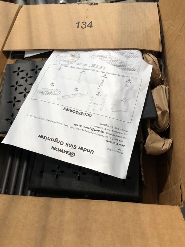 Photo 1 of **UNTESTED**
Under Sink Organizer and Storage 16.5"-30.7" Expandable Length, Adjustable Height Under Sink Shelf 2 Tier with 11" Removable ABS Panels & Metal Frame for Bathroom Kitchen Pantry Cabitnet Pot and Pan