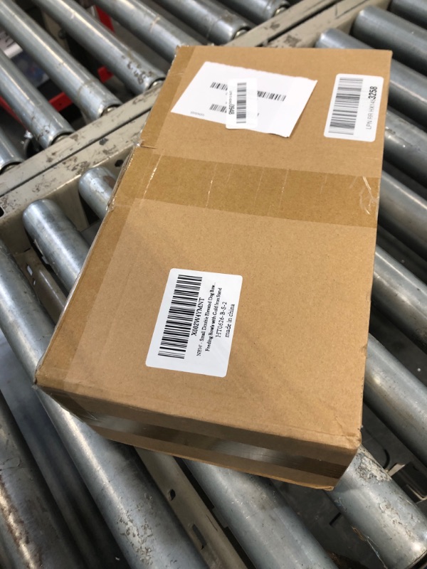 Photo 1 of ** 1 BOWL IS CHIPPED ON THE RIM ** Elevated Dog Bowls for Small Dogs - 2 Ceramic Bowls with Gold Iron Stand - Raised Pet Dish Set for Food and Water - Comfortable Feeding