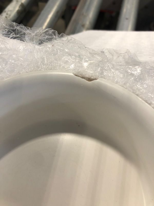 Photo 1 of ** 1 BOWL IS CHIPPED ON THE RIM ** Elevated Dog Bowls for Small Dogs - 2 Ceramic Bowls with Gold Iron Stand - Raised Pet Dish Set for Food and Water - Comfortable Feeding