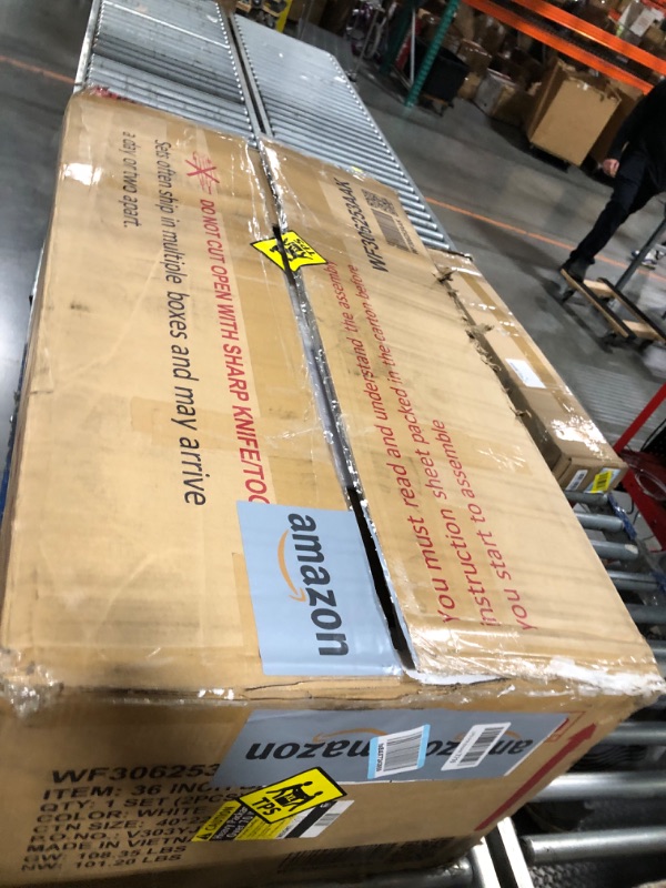 Photo 1 of *ASSEMBLY INSTRUCTIONS INCLUDED* Acosure 36" Bathroom Vanity Without Sink, Base Only,One Cabinets and Six Drawers,Wood Set Frame W/Adjustable Shelf,Water, Stain Proof,White