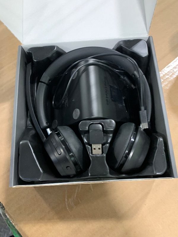 Photo 1 of (Upgraded Version) Wireless Headset, Bluetooth Headset with Noise Cancelling Microphone, Best Headphones with Mic Mute & USB Dongle for PC/Computer/Laptop/Cell Phones/Remote Work/Call Center