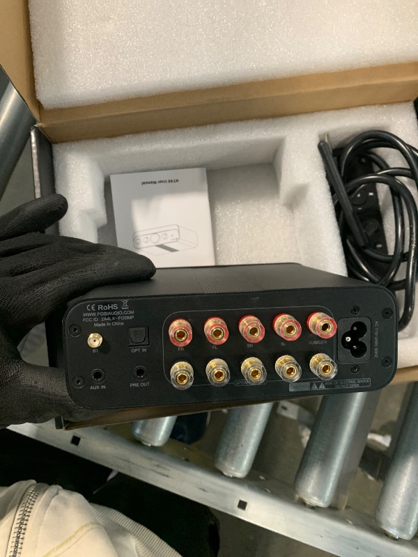 Photo 1 of ** UNKNOWN IF IT WORKS**Fosi Audio HT4S Bluetooth Amplifier for Outdoor Speakers, 4 Channel Power Amp for Home Theater, Outdoor Gathering, 4.1/5.0 Ch Stereo Home Audio Receiver, Supports AUX/Optical Input with Remote Control