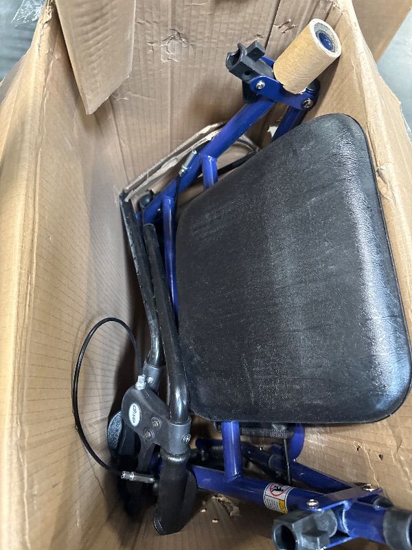 Photo 1 of ** heavily used very dirty** Drive Medical 10257BL-1 4 Wheel Rollator Walker With Seat, Steel Rolling Walker, Height Adjustable, 7.5" Wheels, Removable Back Support, 300 Pound Weight Capacity, Blue
