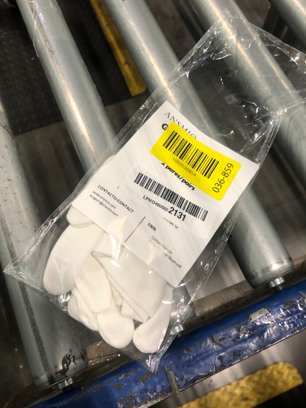 Photo 1 of *****PARTIAL SET***** ANSMIO 2 Pairs Cotton Gloves, White Gloves for Dry Hands, Cotton Gloves for Sleeping, Moisturizing Night Gloves, White Gloves 100% Cotton, Size M (2 Pairs)