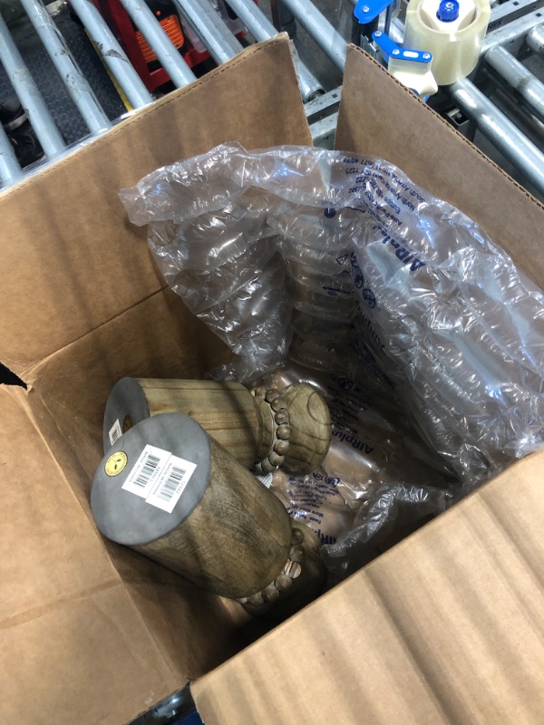 Photo 1 of *****PARTIAL SET***** Deco 79 Wood Decorative Candle Holder Candle Stand, Set of 3 Candlestick Holder 10", 8", 6" H, Brown