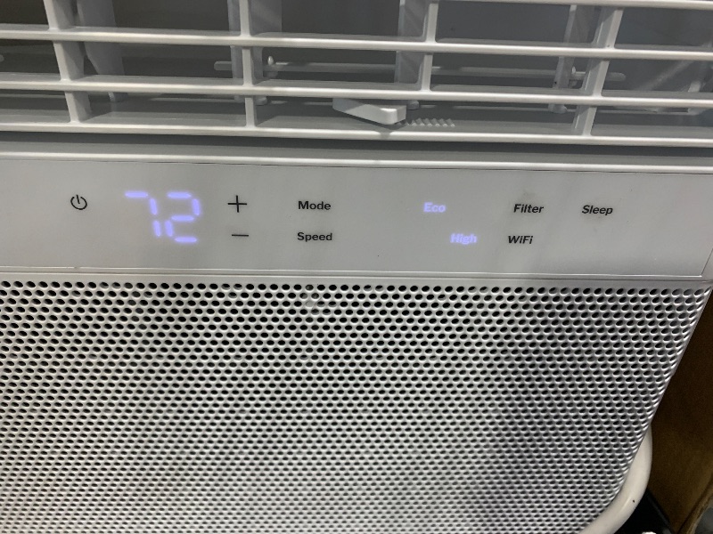 Photo 1 of **ITEM IS FUNCTIONAL, BUT MAKES NOISE** GE Window Air Conditioner 12,000 BTU for Rooms up to 550 sq ft., Wi-Fi Enabled, Energy-Efficient Cooling for Large Rooms, Easy Install Kit, Control Using Remote or Smartphone App, White