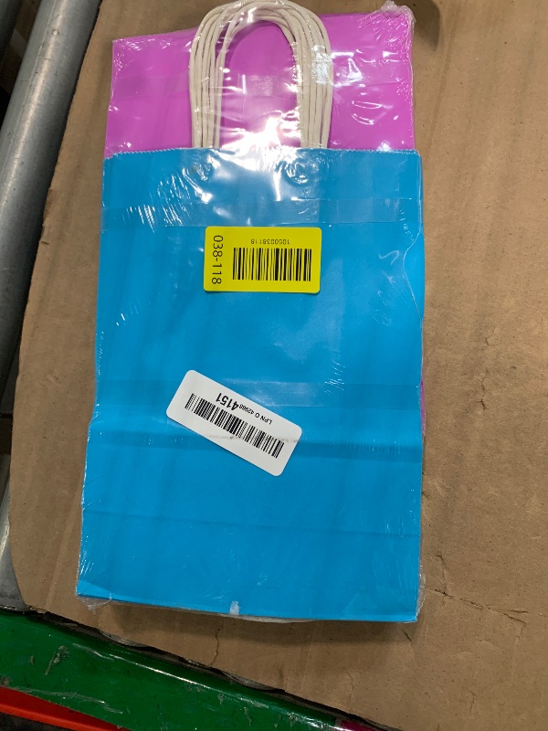 Photo 1 of ** FACTORY SEALED **XPCARE 32Pcs Paper Gift Bags, 6.3"x3.15"x8.66" Kraft Paper Party Favor Bags Bulk Rainbow Goodie Bags Small Gift Bags with Handles for Kids Birthday Baby Shower Crafts Wedding Party Supplies (6 Colors)