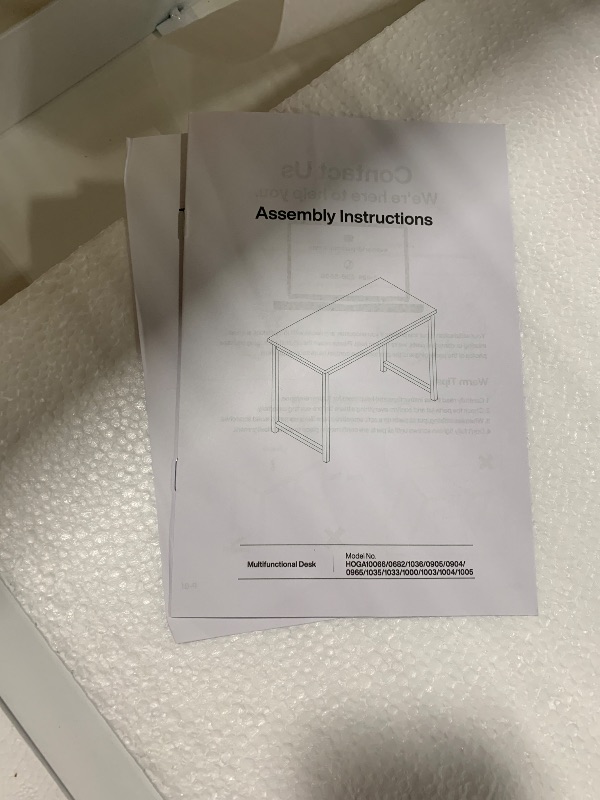 Photo 1 of ** NEW ITEM / NO RETURN ** Tribesigns Computer Desk, 55 inch Large Office Desk Computer Table Study Writing Desk for Home Office, White + White Leg