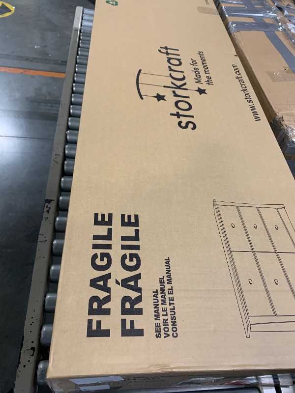 Photo 1 of ** NEW ITEM/ NO RETURNS** Storkcraft Crescent 6-Drawer Dresser (White) – GREENGUARD Gold Certified, White Dresser for Bedroom, Kids & Nursery Storage Chest, Safety Interlocking Drawers, Pre-Installed Tracks, Kids Chest