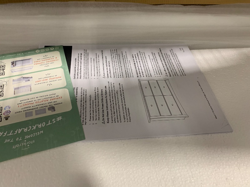 Photo 1 of ** NEW ITEM/ NO RETURNS** Storkcraft Crescent 6-Drawer Dresser (White) – GREENGUARD Gold Certified, White Dresser for Bedroom, Kids & Nursery Storage Chest, Safety Interlocking Drawers, Pre-Installed Tracks, Kids Chest