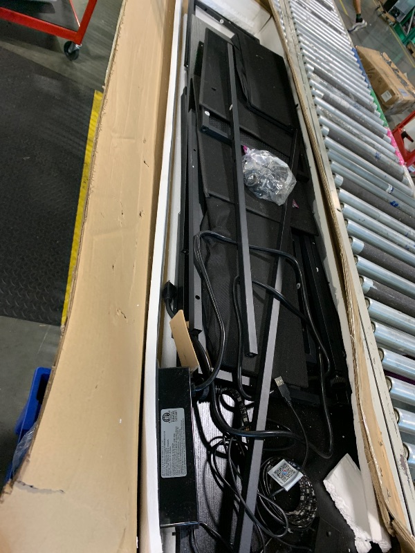 Photo 1 of ** NO MANUAL ** Huuger 79 Inch TV Stand for 85, 90 Inch TV, Entertainment Center with LED Lights and Power Outlets, TV Console with Drawers, Shelves, Type C, PU Leather Surface, for Living Room, Black