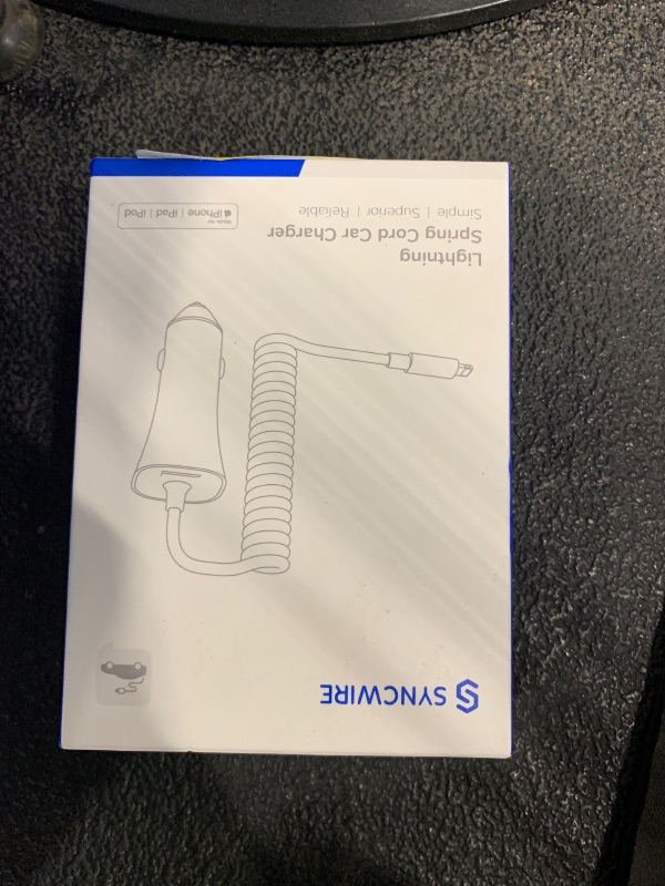 Photo 1 of [Apple MFi Certified] Syncwire iPhone Car Charger 32W Super Fast Car Phone Charger Cigarette Lighter USB Car Adapter with Build-in 5FT Coiled Lightning Cable for Apple iPhone 14/13/12/11/XR/Max, iPad